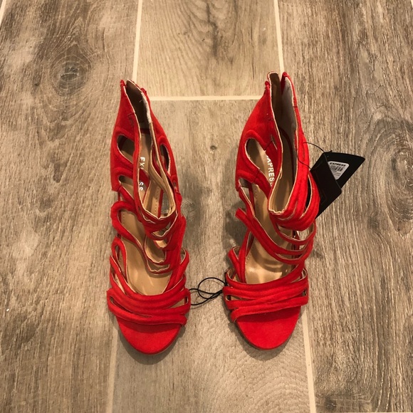Express red strappy heels NWT - Picture 3 of 5